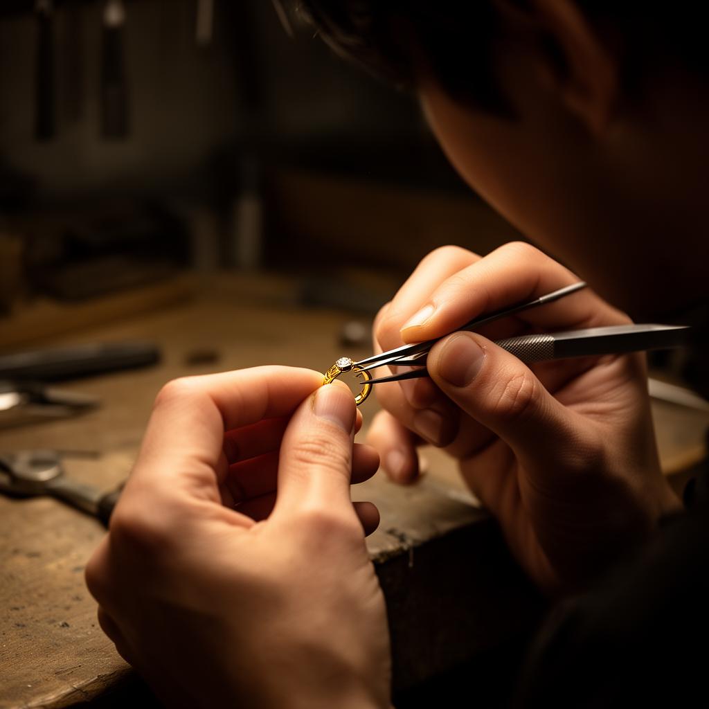 Master jeweler at work